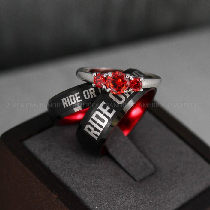 Ride or Die Rings, Ride or Die, Ride or Die Wedding Rings, Ride or Die Wedding Bands, Black Wedding Rings, Black Wedding Bands, Biker Rings - Image 1