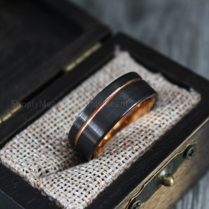 Couple Rings, Black Wedding Bands, Matching Wedding Rings - Image 9