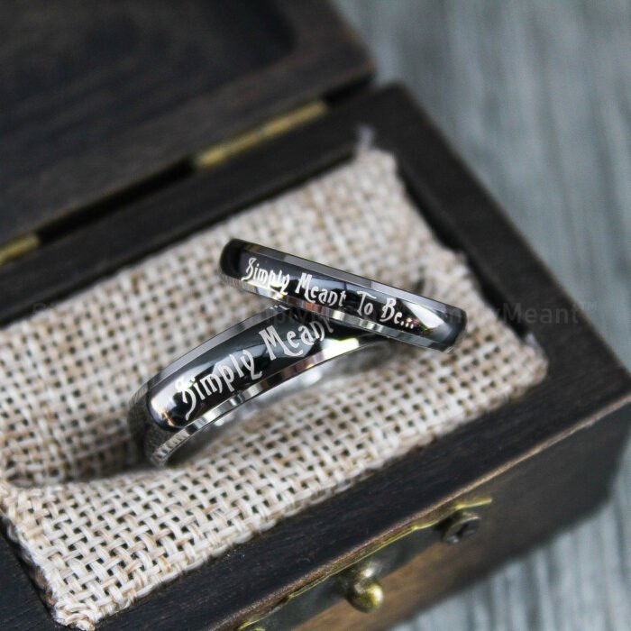 Simply Meant To Be Rings, Simply Meant To Be Wedding Bands, Black Wedding Bands - Image 4
