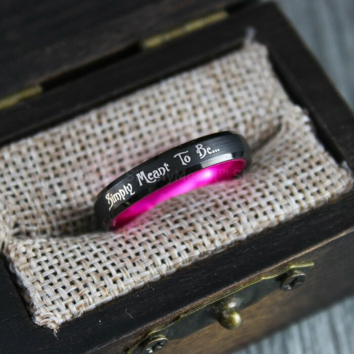 Simply Meant To Be Ring, Simply Meant To Be Wedding Band, Black Wedding Band - Image 1