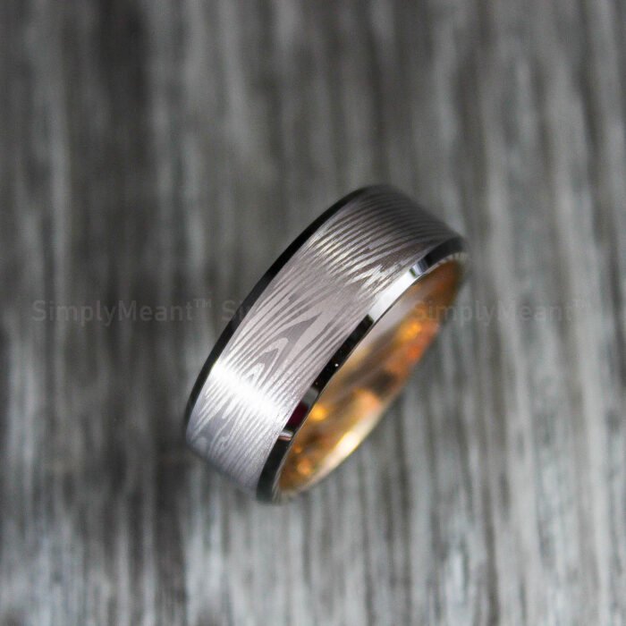 Damascus Steel Ring, Damascus Steel Wedding Band, Damascus Steel Wedding Ring - Image 1