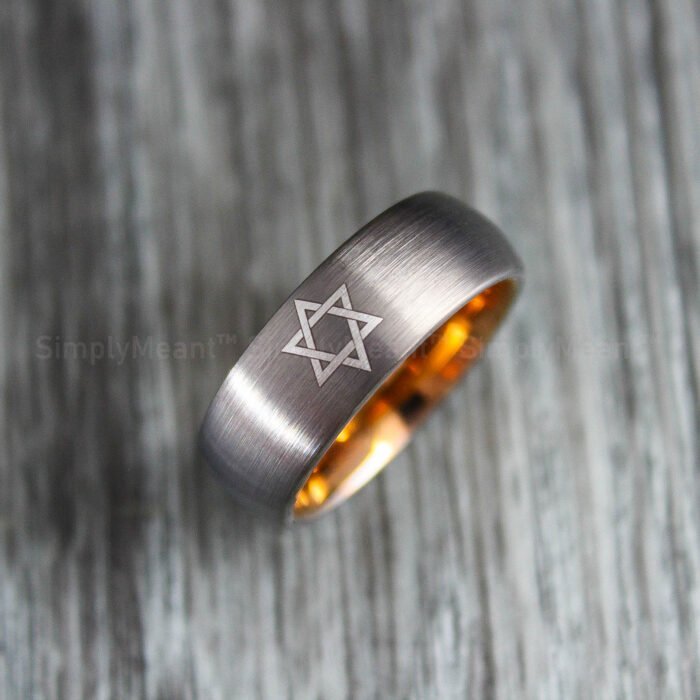 Star of David Ring, Judaica Jewelry, Star of David Wedding Band - Image 1