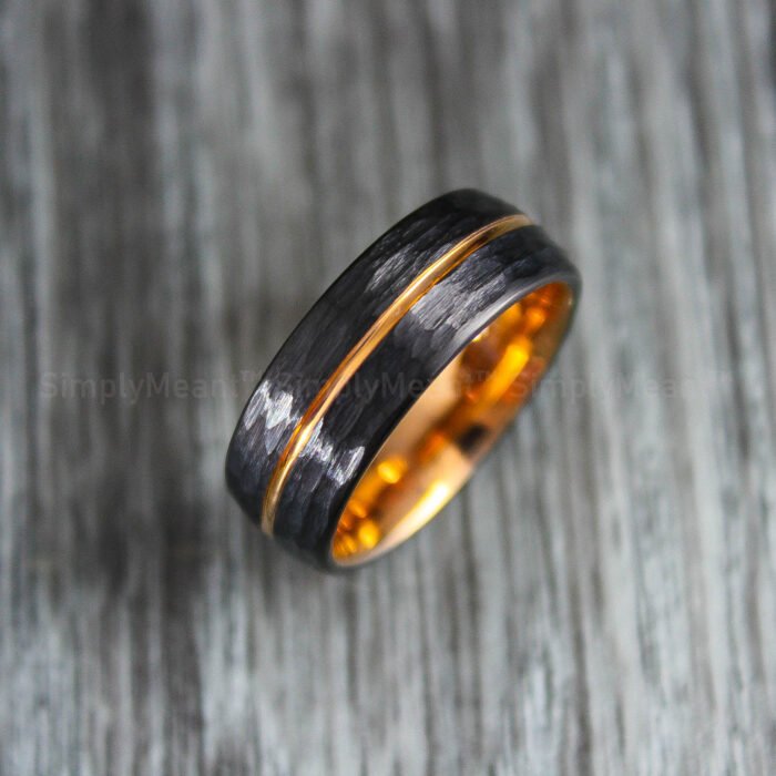 Hammered Wedding Band, Hammered Ring, Hammered Wedding Ring - Image 1