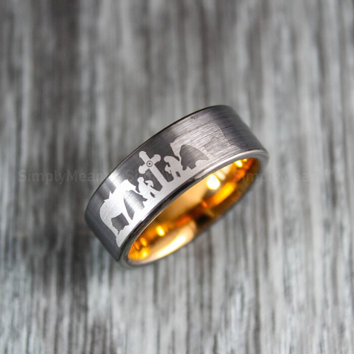 Praying Cowboys Ring, Cowboys Wedding Band, Praying Cowboys Wedding Band - Image 1