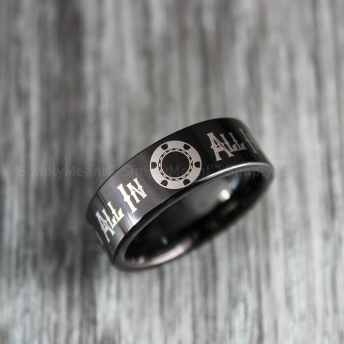 Poker Ring, Blackjack Ring, Gaming Wedding Band, Poker Jewelry - Image 1