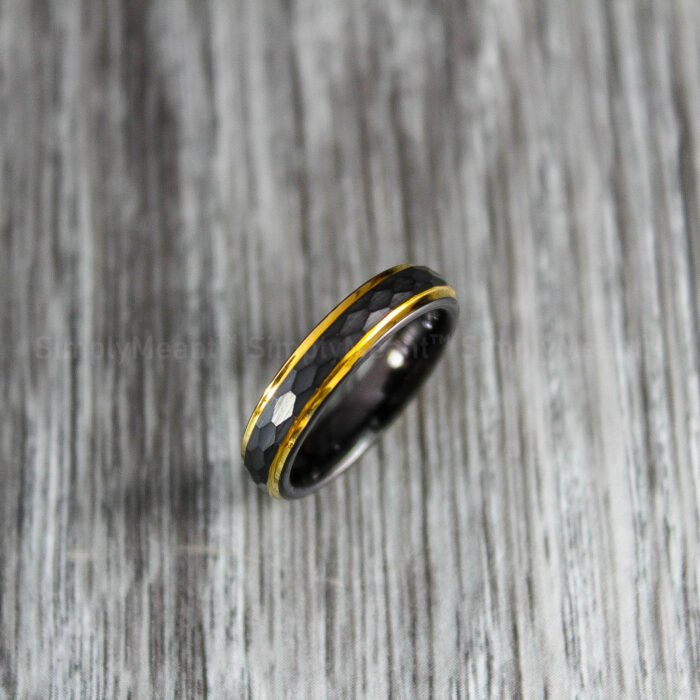 Hammered Wedding Band, Hammered Ring, Hammered Wedding Ring - Image 1
