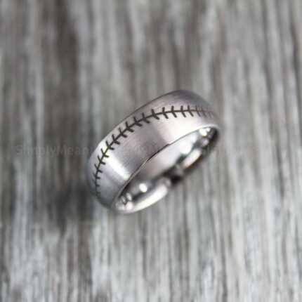 Baseball Ring, Baseball Jewelry, Baseball Stitch Wedding Band