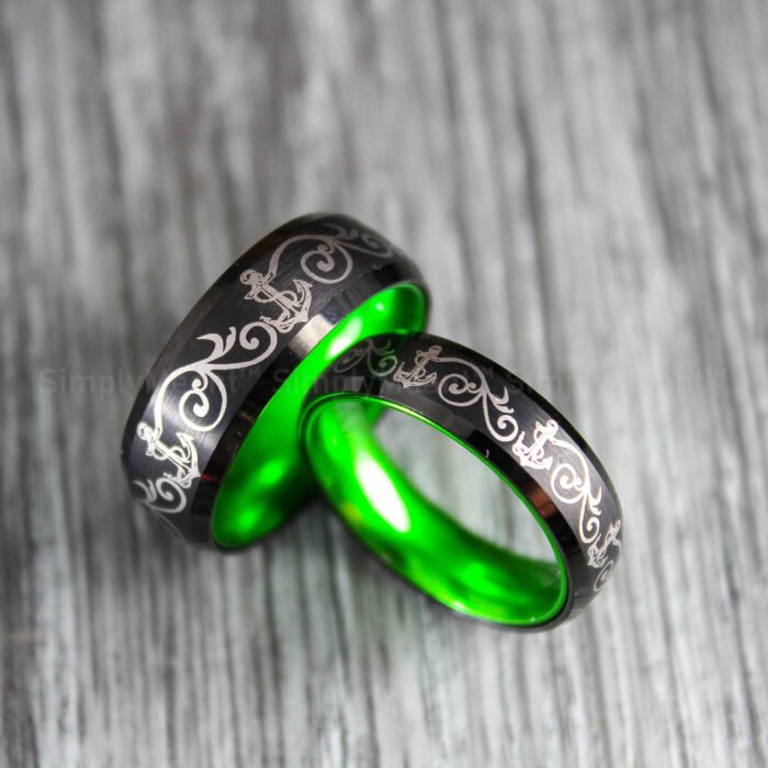 Anchor Wedding Rings, Nautical Wedding Rings, Anchor Jewelry, Anchor Rings - Image 1