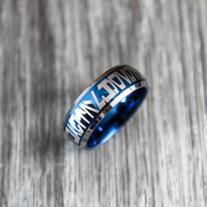 Aurebesh Wedding Rings, Star Wars Wedding Rings, Aurebesh Jewelry, Aurebesh Ring - Image 1