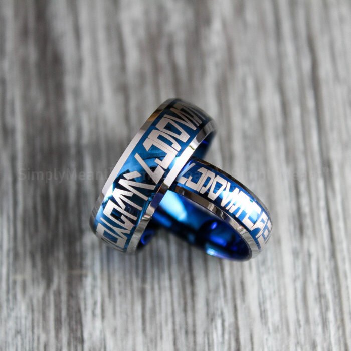 Aurebesh Wedding Rings, Star Wars Wedding Rings, Aurebesh Jewelry, Aurebesh Ring - Image 3