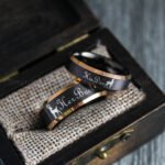 Her Buck His Doe Rings, Buck and Doe Rings, Buck and Doe Wedding Bands, Black Wedding Rings, Couple Rings
