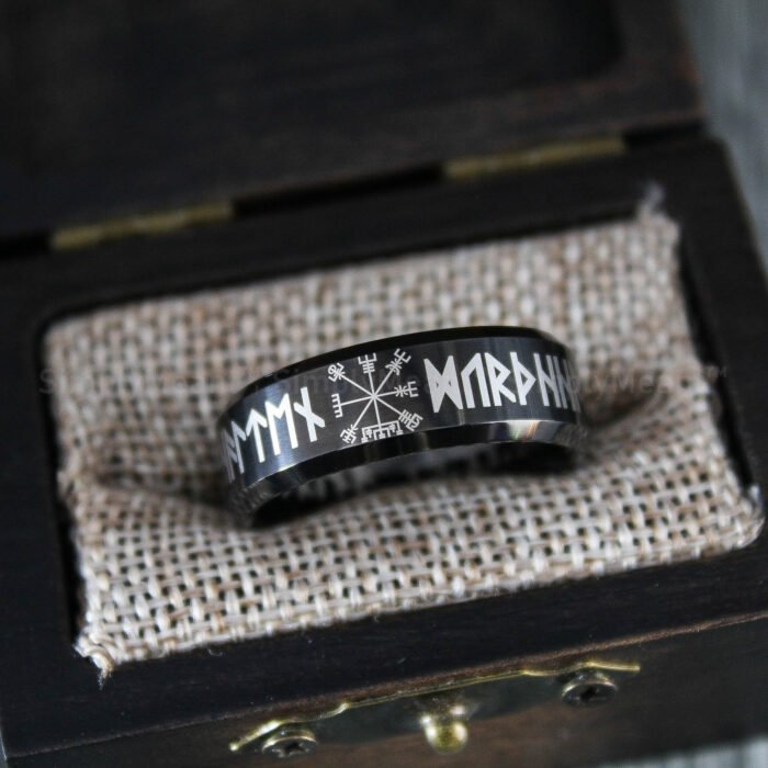 Runes Rings, Til Valhalla Rings, Til Valhalla Wedding Bands, Nordic Runes Rings - Image 3