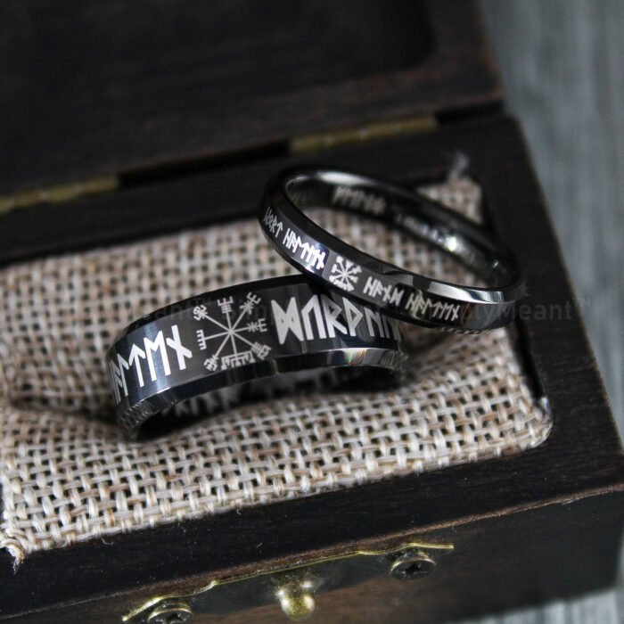 Runes Rings, Til Valhalla Rings, Til Valhalla Wedding Bands, Nordic Runes Rings - Image 1