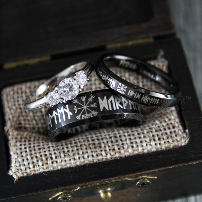 Runes Rings, Til Valhalla Rings, Til Valhalla Wedding Bands, Nordic Runes Rings - Image 1
