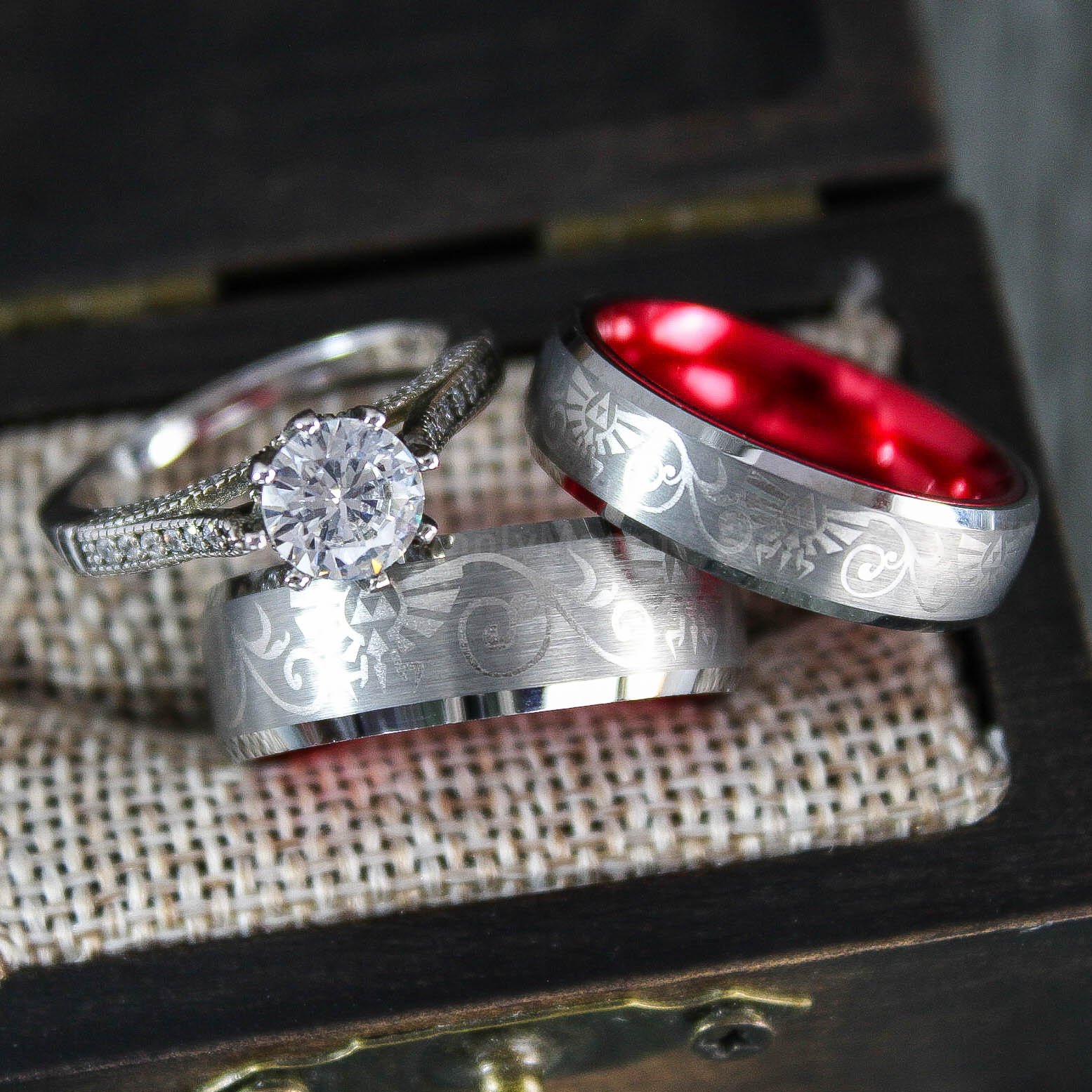 IMG_1796 Zelda Wedding Rings, Legend of Zelda Wedding Rings, Zelda Jewelry, Gamer Rings - Image 1