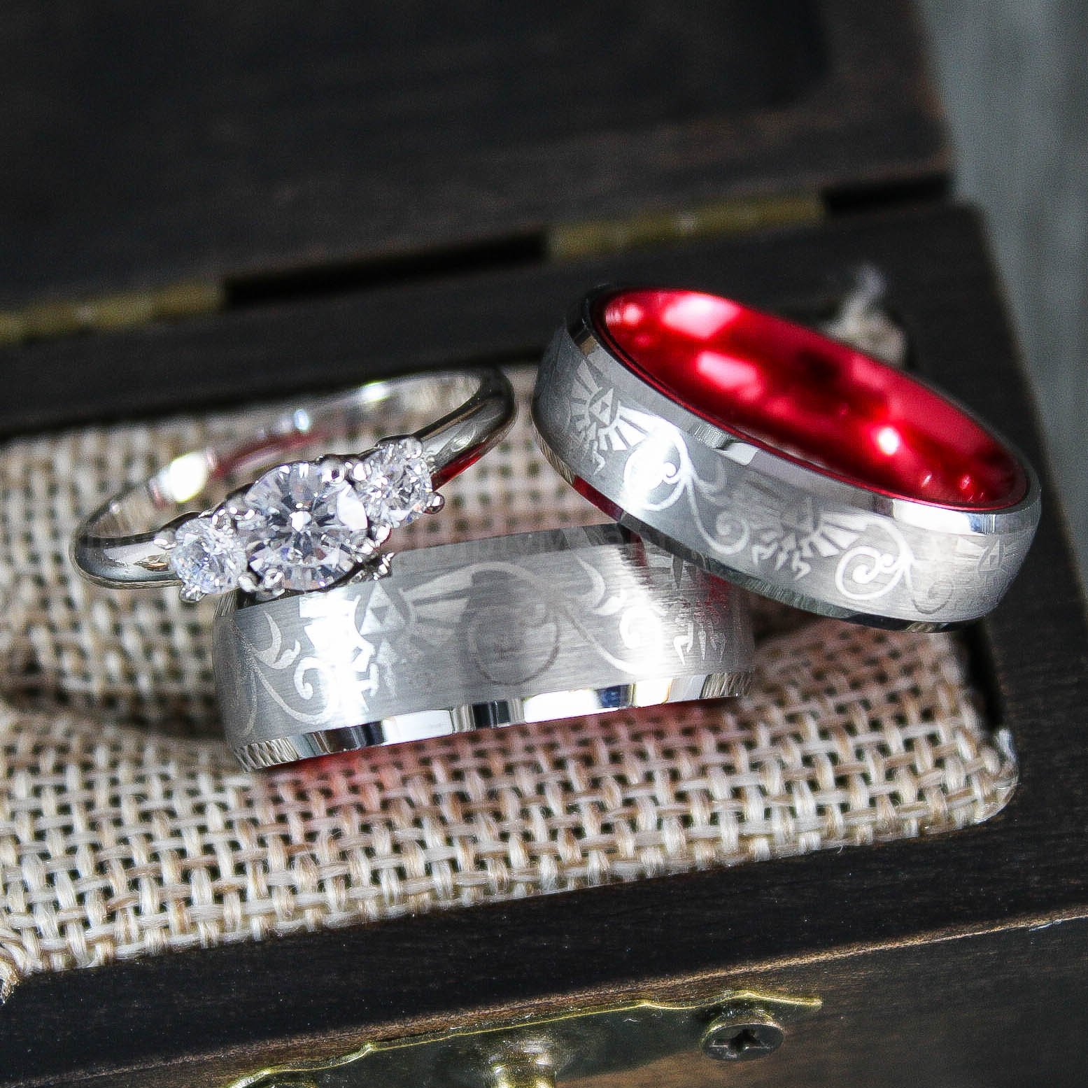 IMG_1798 Zelda Wedding Rings, Legend of Zelda Wedding Rings, Zelda Jewelry, Gamer Rings - Image 1