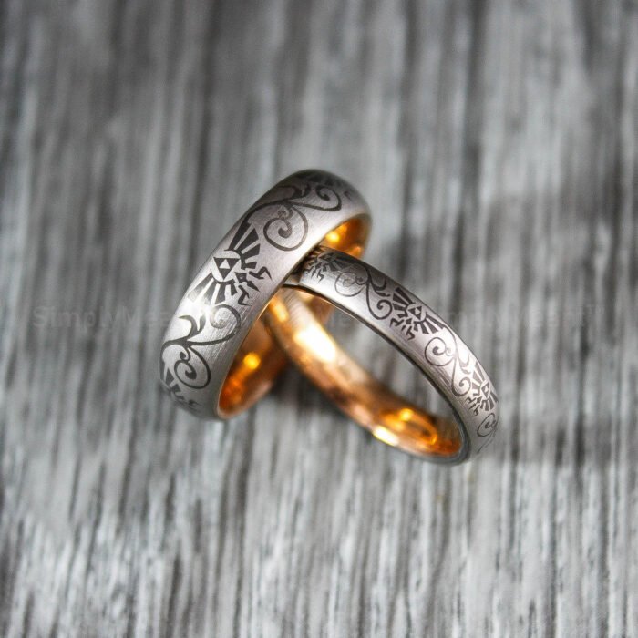 Zelda Wedding Rings, Legend of Zelda Wedding Rings, Zelda Jewelry, Gamer Rings - Image 1