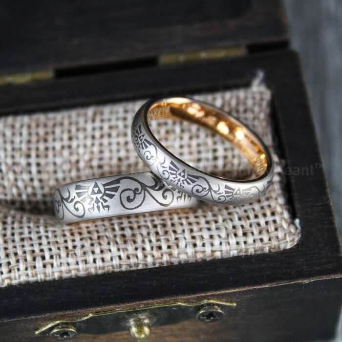 Zelda Wedding Rings, Legend of Zelda Wedding Rings, Zelda Jewelry, Gamer Rings - Image 5