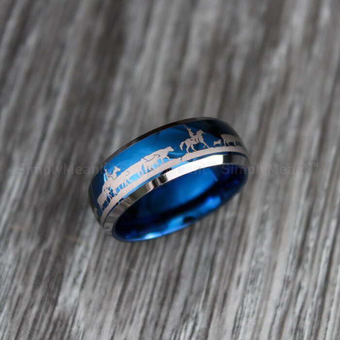 Cattle Rancher Ring, Rancher Wedding Band, Cowboys Wedding Band, Cowboys Jewelry - Image 1