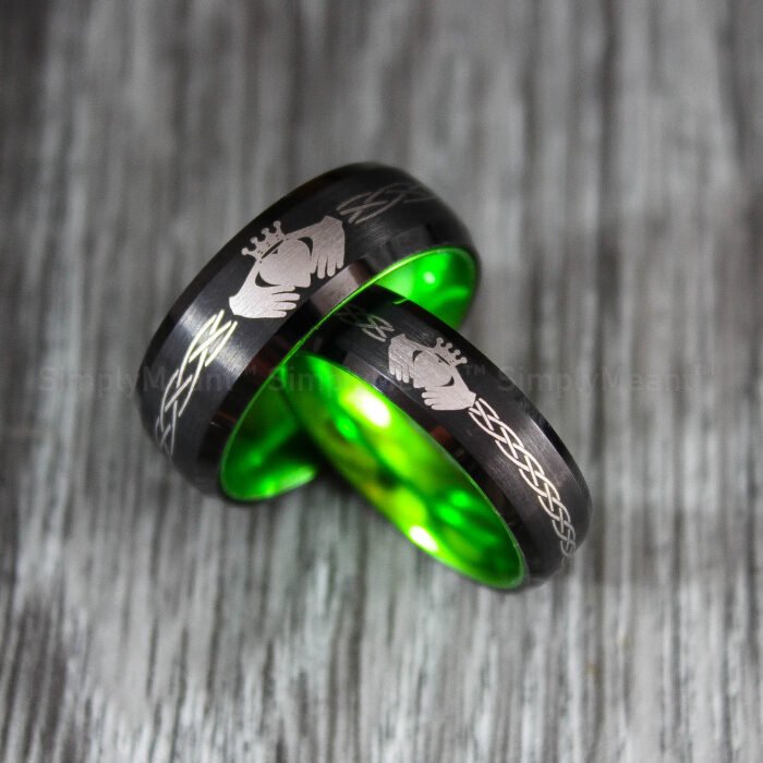 Claddagh Rings, Claddagh Couple Wedding Bands, Irish Rings, Couple Ring Set - Image 1