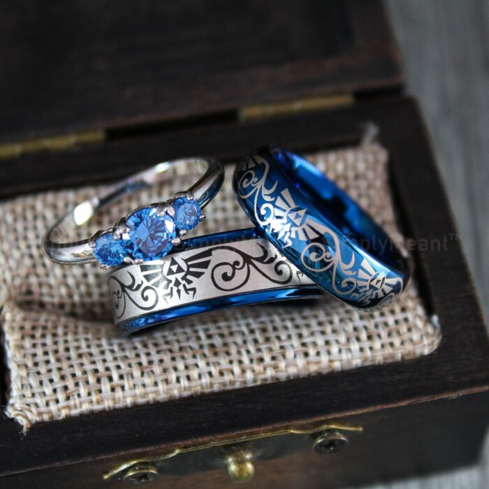 Zelda Wedding Rings, Legend of Zelda Wedding Rings, Zelda Jewelry, Gamer Rings - Image 1