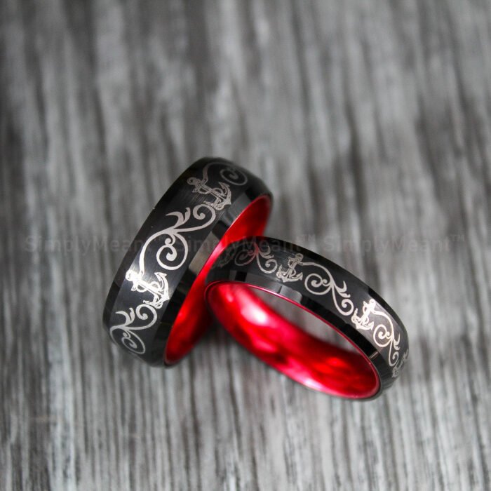 Anchor Wedding Rings, Nautical Wedding Rings, Anchor Jewelry, Anchor Rings - Image 1