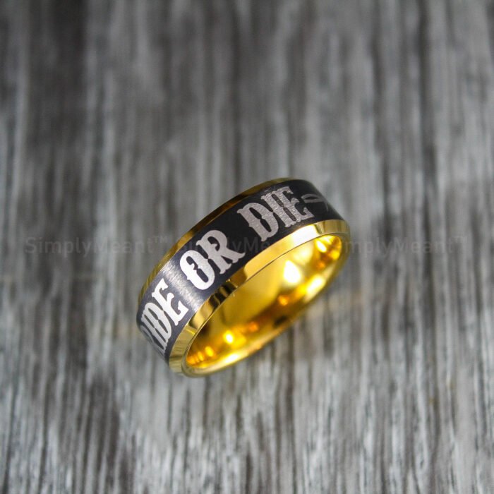 Ride or Die Rings, Black Wedding Bands, Couple Ring Set, Matching Couple Rings - Image 4