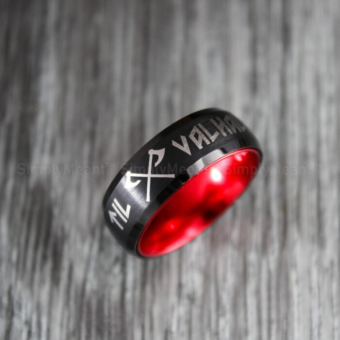 Til Valhalla Rings, Til Valhalla Wedding Bands, Vikings Couple Rings - Image 5